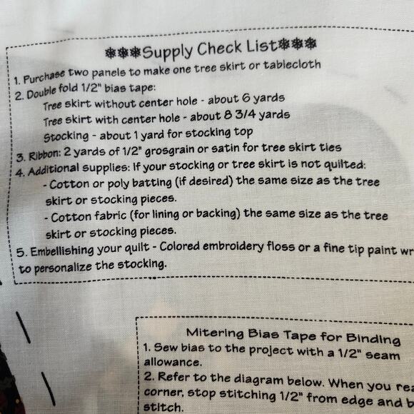 Leslie Beck Holiday Gatherings 2 Fabric Panels Cut & Sew Tree Skirt Stockings - Picture 8 of 10